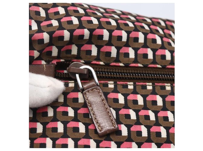 Borsa a Spalla PRADA in Nylon Rosa Argento Auth ep11911 - vista 20
