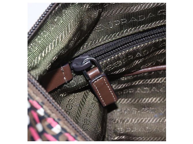 Borsa a Spalla PRADA in Nylon Rosa Argento Auth ep11911 - vista 22