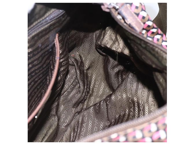 Borsa a Spalla PRADA in Nylon Rosa Argento Auth ep11911 - vista 23