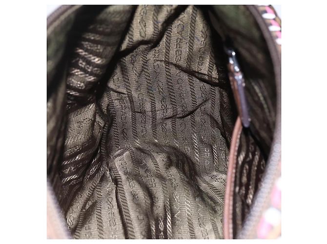 Borsa a Spalla PRADA in Nylon Rosa Argento Auth ep11911 - vista 24