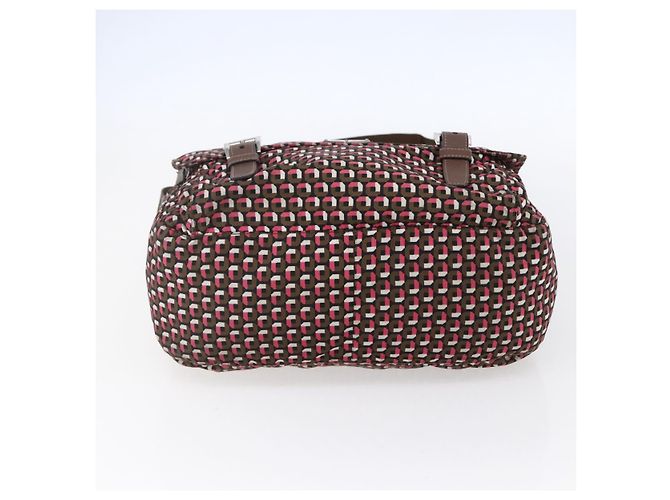 Borsa a Spalla PRADA in Nylon Rosa Argento Auth ep11911 - vista 5