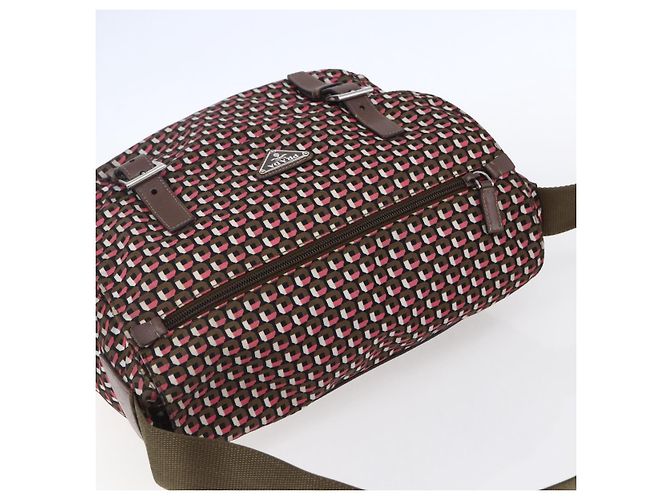 Borsa a Spalla PRADA in Nylon Rosa Argento Auth ep11911 - vista 6