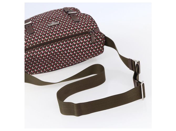 Borsa a Spalla PRADA in Nylon Rosa Argento Auth ep11911 - vista 7