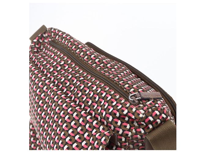 Borsa a Spalla PRADA in Nylon Rosa Argento Auth ep11911 - vista 9