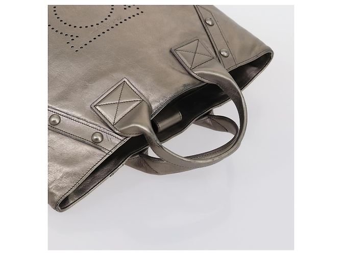 Borsa a Spalla Salvatore Ferragamo in Pelle 3 Pezzi Bordeaux Argento Beige Auth am9685 Bordò - vista 12