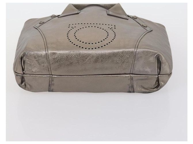 Borsa a Spalla Salvatore Ferragamo in Pelle 3 Pezzi Bordeaux Argento Beige Auth am9685 Bordò - vista 14