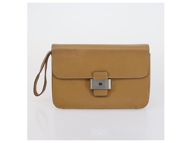 Borsa a Spalla Salvatore Ferragamo in Pelle 3 Pezzi Bordeaux Argento Beige Auth am9685 Bordò - vista 16