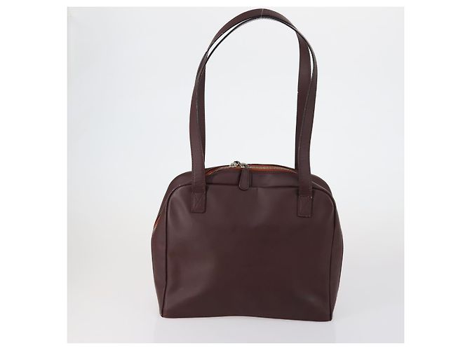 Borsa a Spalla Salvatore Ferragamo in Pelle 3 Pezzi Bordeaux Argento Beige Auth am9685 Bordò - vista 3