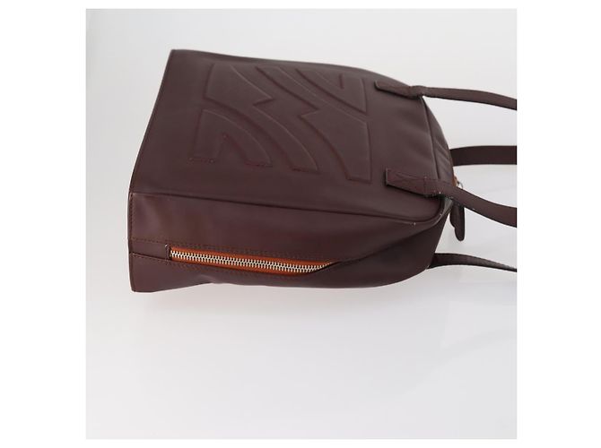 Borsa a Spalla Salvatore Ferragamo in Pelle 3 Pezzi Bordeaux Argento Beige Auth am9685 Bordò - vista 4