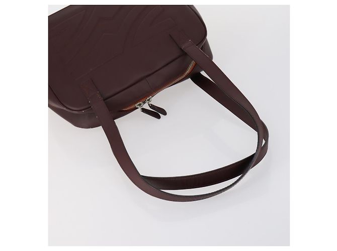 Borsa a Spalla Salvatore Ferragamo in Pelle 3 Pezzi Bordeaux Argento Beige Auth am9685 Bordò - vista 5