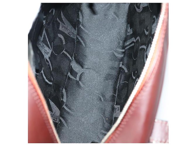 Borsa a Spalla Salvatore Ferragamo in Pelle 3 Pezzi Bordeaux Argento Beige Auth am9685 Bordò - vista 8