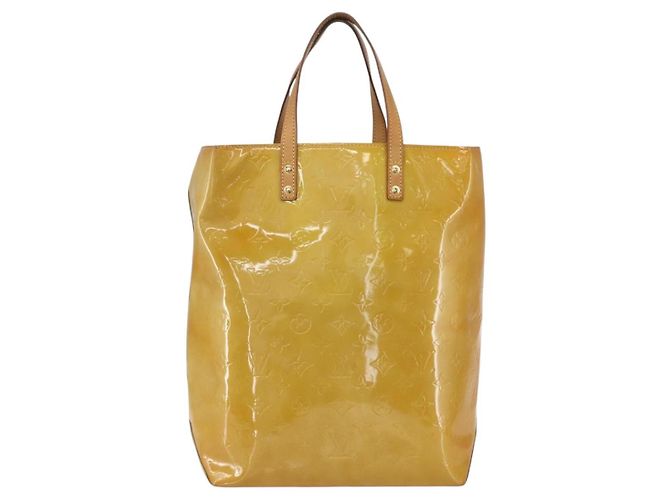 LOUIS VUITTON Borsa a Mano Monogram Vernis Reade MM Beige M91141 LV Auth 154837 - vista 13