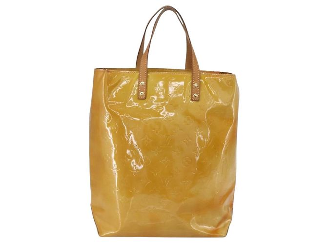 LOUIS VUITTON Borsa a Mano Monogram Vernis Reade MM Beige M91141 LV Auth 154837 - vista 2