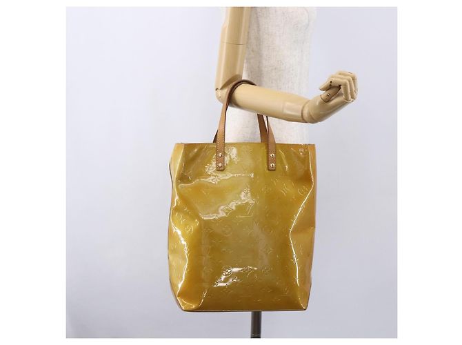 LOUIS VUITTON Borsa a Mano Monogram Vernis Reade MM Beige M91141 LV Auth 154837 - vista 20