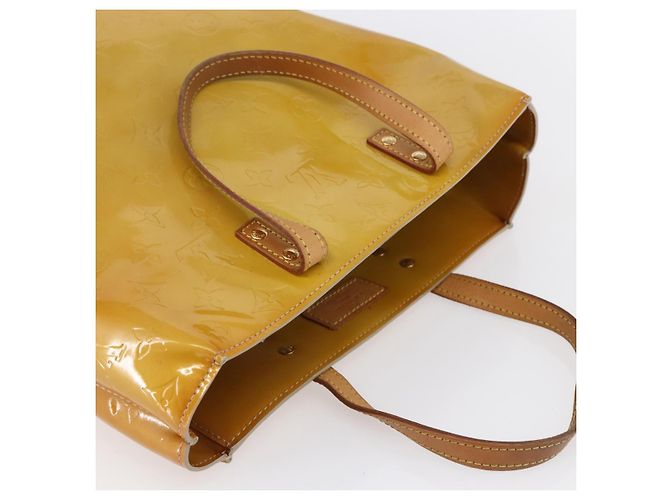 LOUIS VUITTON Borsa a Mano Monogram Vernis Reade MM Beige M91141 LV Auth 154837 - vista 6
