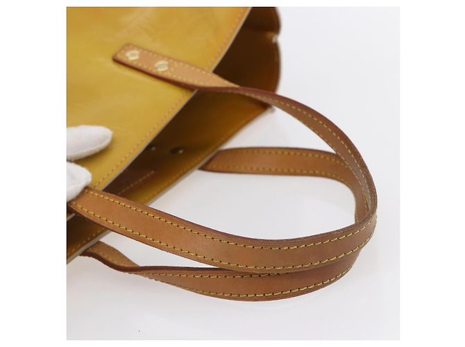 LOUIS VUITTON Borsa a Mano Monogram Vernis Reade MM Beige M91141 LV Auth 154837 - vista 7
