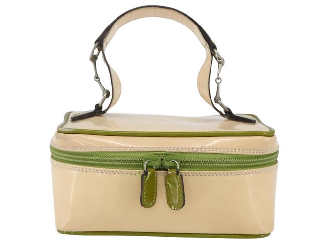 GUCCI Vanity Hand Pouch Lackleder Beige 032 1705 0141 Auth 151455 - Ansicht 13