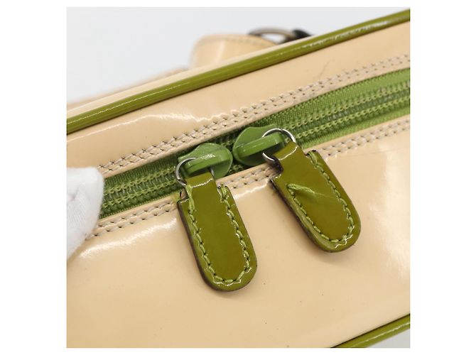 GUCCI Vanity Hand Pouch Lackleder Beige 032 1705 0141 Auth 151455 - Ansicht 17