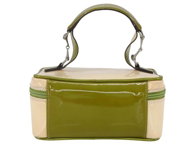 GUCCI Vanity Hand Pouch Lackleder Beige 032 1705 0141 Auth 151455 - Ansicht 2