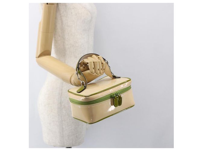 GUCCI Vanity Hand Pouch Lackleder Beige 032 1705 0141 Auth 151455 - Ansicht 20