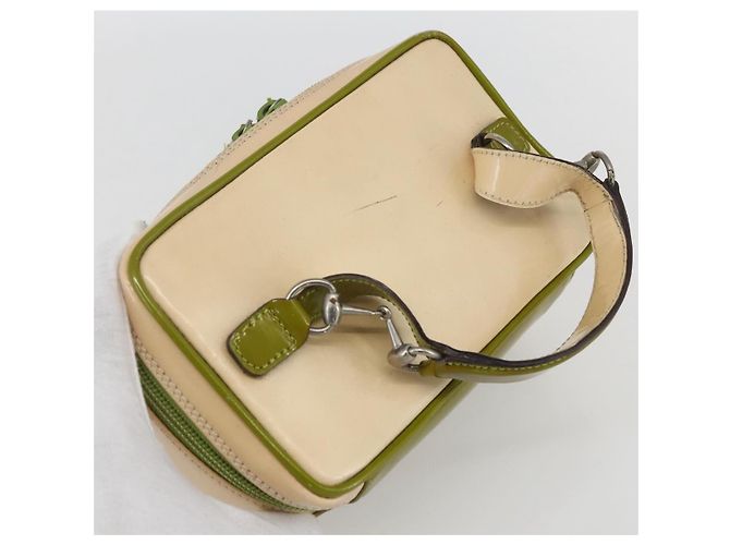GUCCI Vanity Hand Pouch Lackleder Beige 032 1705 0141 Auth 151455 - Ansicht 6