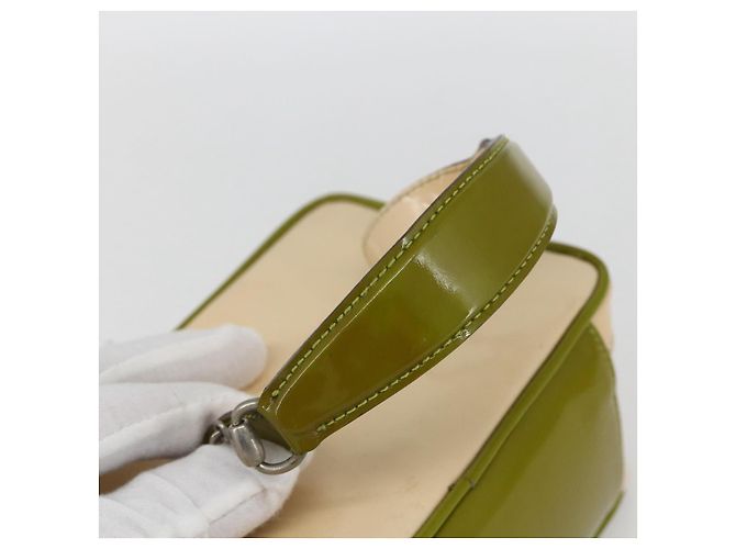 GUCCI Vanity Hand Pouch Lackleder Beige 032 1705 0141 Auth 151455 - Ansicht 7