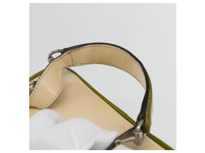 GUCCI Vanity Hand Pouch Lackleder Beige 032 1705 0141 Auth 151455 - Ansicht 8