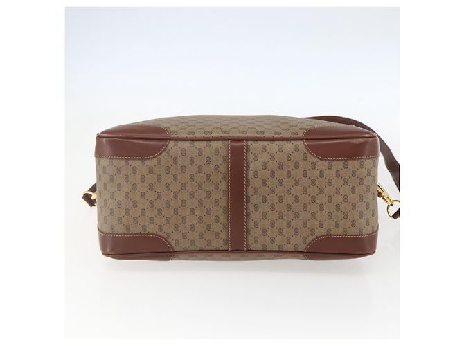 Gucci Borsa Boston Micro GG Supreme PVC 2 vie Beige Oro 002 122 0033 Auth 156846 D'oro - vista 11
