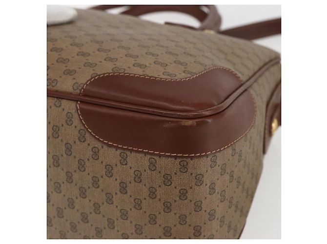 Gucci Borsa Boston Micro GG Supreme PVC 2 vie Beige Oro 002 122 0033 Auth 156846 D'oro - vista 14