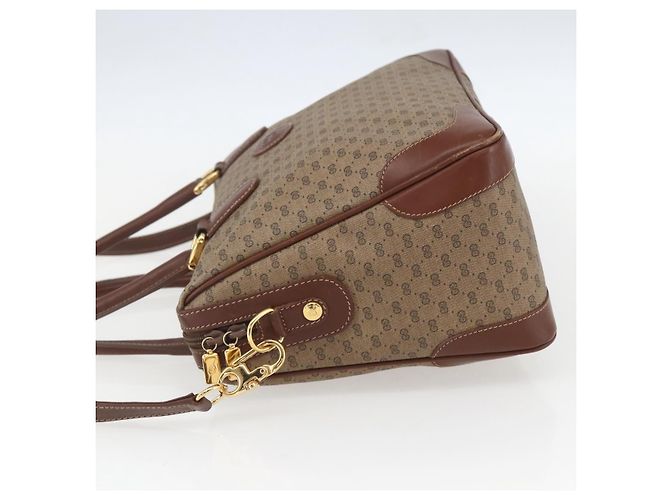 Gucci Borsa Boston Micro GG Supreme PVC 2 vie Beige Oro 002 122 0033 Auth 156846 D'oro - vista 4