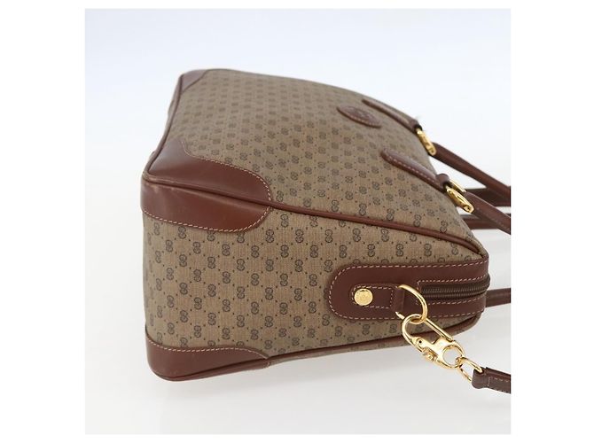 Gucci Borsa Boston Micro GG Supreme PVC 2 vie Beige Oro 002 122 0033 Auth 156846 D'oro - vista 5