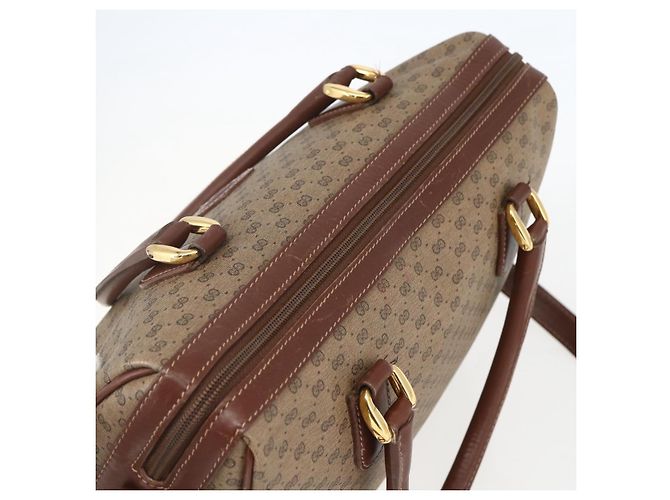 Gucci Borsa Boston Micro GG Supreme PVC 2 vie Beige Oro 002 122 0033 Auth 156846 D'oro - vista 6