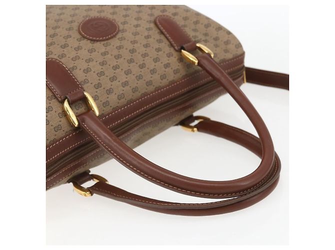 Gucci Borsa Boston Micro GG Supreme PVC 2 vie Beige Oro 002 122 0033 Auth 156846 D'oro - vista 7