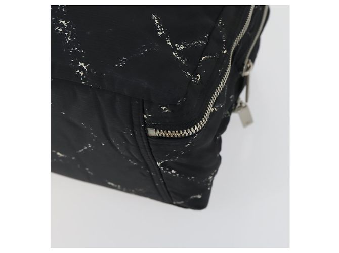 CHANEL Nuova Linea da Viaggio Borsa a Mano Nylon Nero Argento CC Auth bs31119 - vista 10
