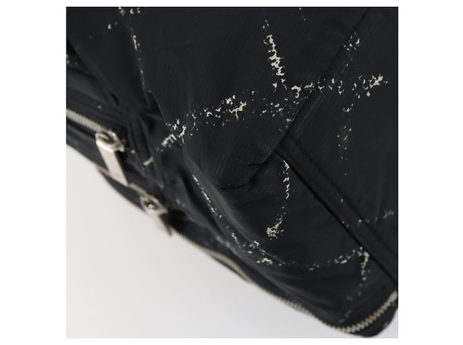 CHANEL Nuova Linea da Viaggio Borsa a Mano Nylon Nero Argento CC Auth bs31119 - vista 13