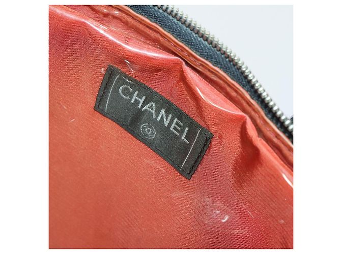 CHANEL Nuova Linea da Viaggio Borsa a Mano Nylon Nero Argento CC Auth bs31119 - vista 16