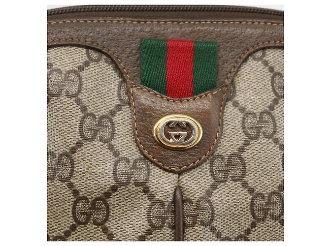 Borsa Sherry Line GG Supreme Web di GUCCI in PVC beige e oro 904 02 047 Auth 157639 D'oro - vista 14