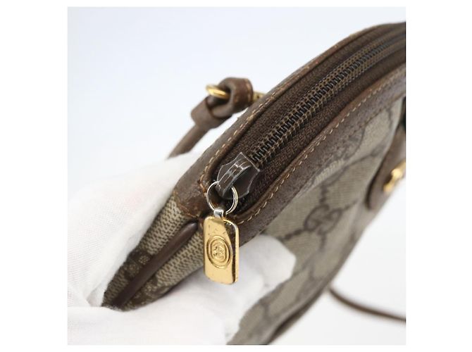 Borsa Sherry Line GG Supreme Web di GUCCI in PVC beige e oro 904 02 047 Auth 157639 D'oro - vista 15