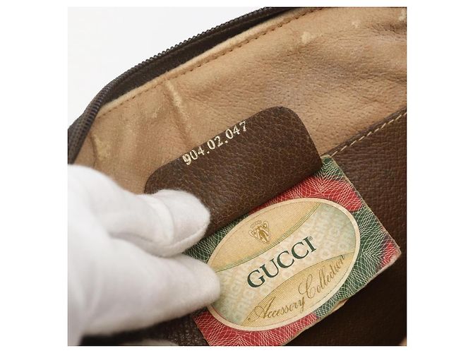 Borsa Sherry Line GG Supreme Web di GUCCI in PVC beige e oro 904 02 047 Auth 157639 D'oro - vista 21