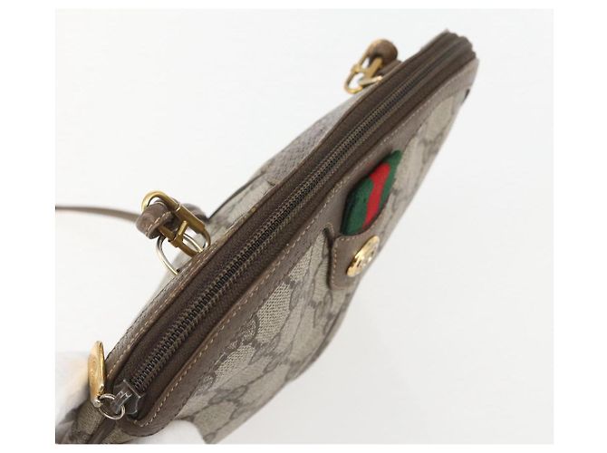 Borsa Sherry Line GG Supreme Web di GUCCI in PVC beige e oro 904 02 047 Auth 157639 D'oro - vista 6