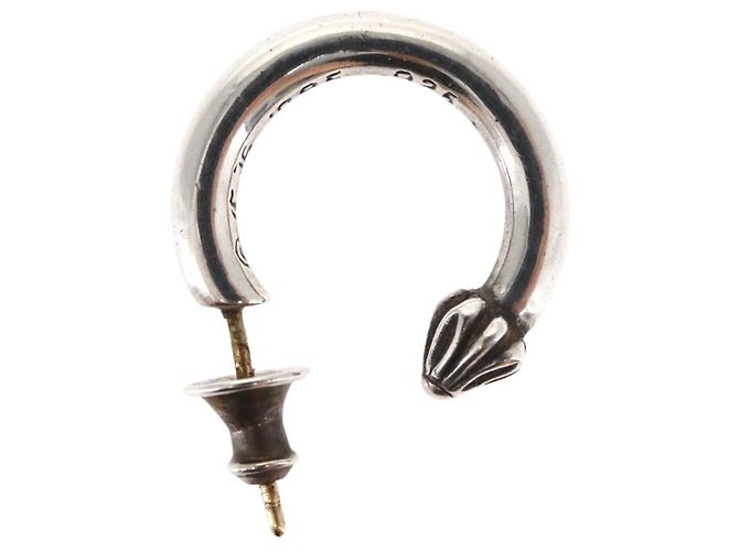 Orecchino ad anello semplice Chrome Hearts Ag925 Argento Auth 156691M - vista 2