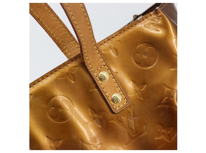 LOUIS VUITTON Monogram Vernis Reade PM Borsa a Mano Bronzo M91146 LV Auth BA8597 - vista 18