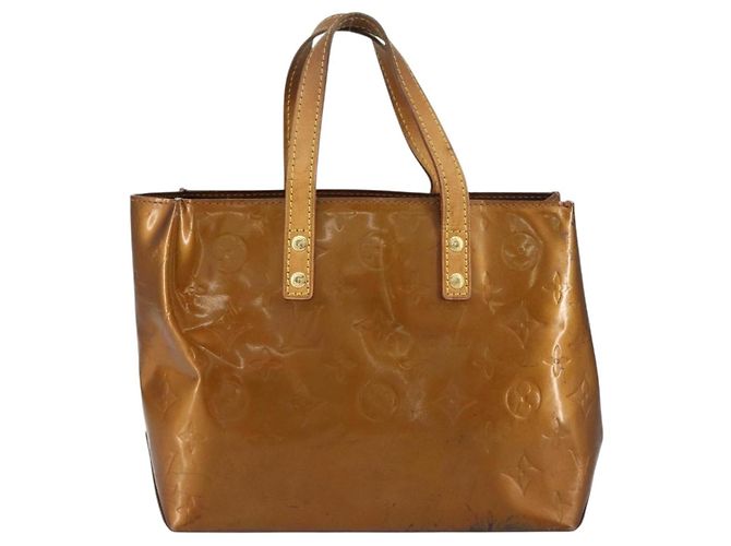 LOUIS VUITTON Monogram Vernis Reade PM Borsa a Mano Bronzo M91146 LV Auth BA8597 - vista 2