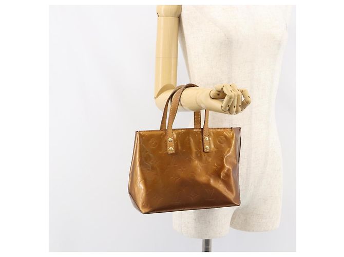 LOUIS VUITTON Monogram Vernis Reade PM Borsa a Mano Bronzo M91146 LV Auth BA8597 - vista 24