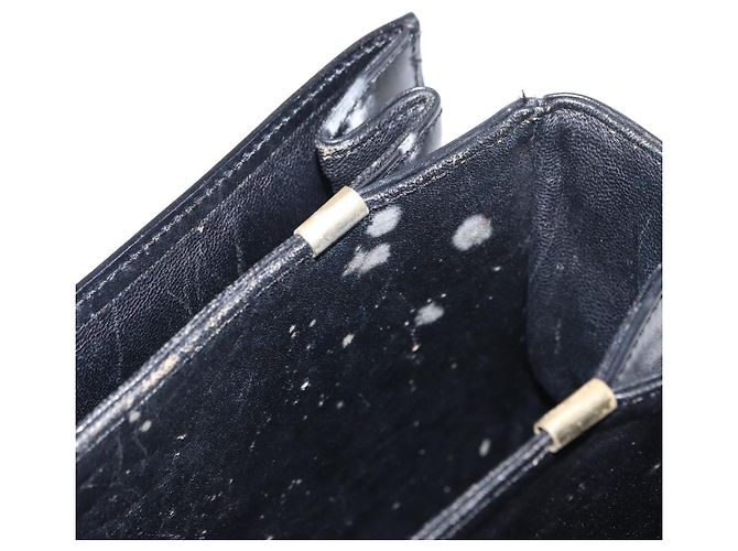 Céline Borsa a Spalla CELINE in Pelle Nera Oro Auth 152396 Nero D'oro - vista 12