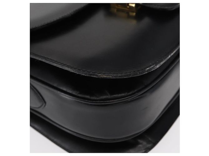 Céline Borsa a Spalla CELINE in Pelle Nera Oro Auth 152396 Nero D'oro - vista 14