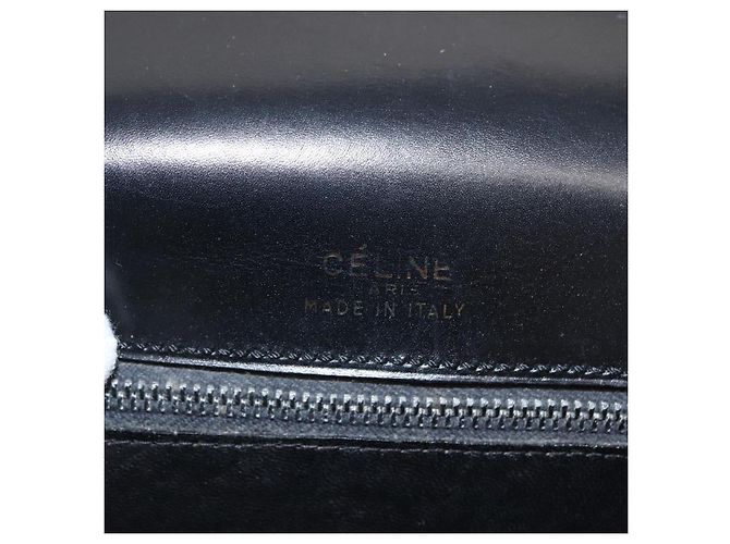 Céline Borsa a Spalla CELINE in Pelle Nera Oro Auth 152396 Nero D'oro - vista 19