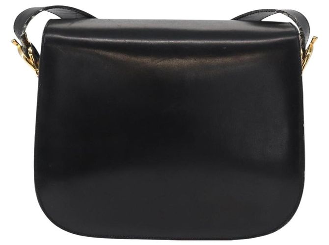 Céline Borsa a Spalla CELINE in Pelle Nera Oro Auth 152396 Nero D'oro - vista 2