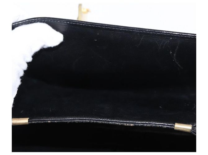 Céline Borsa a Spalla CELINE in Pelle Nera Oro Auth 152396 Nero D'oro - vista 22