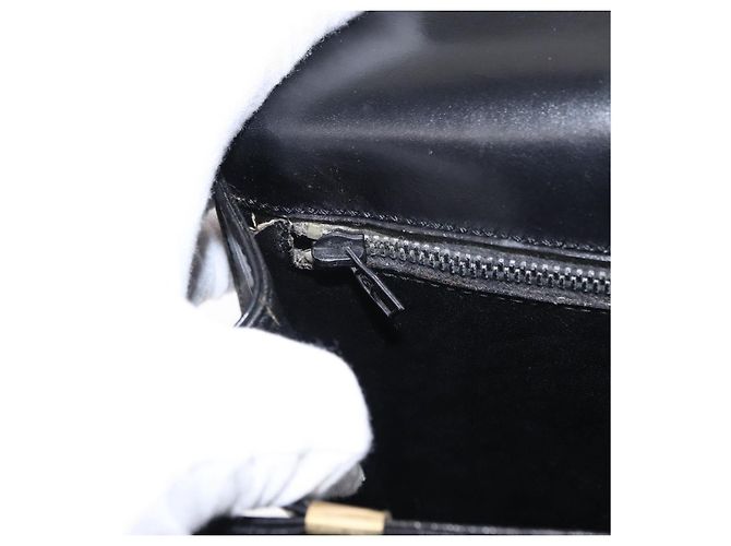 Céline Borsa a Spalla CELINE in Pelle Nera Oro Auth 152396 Nero D'oro - vista 23